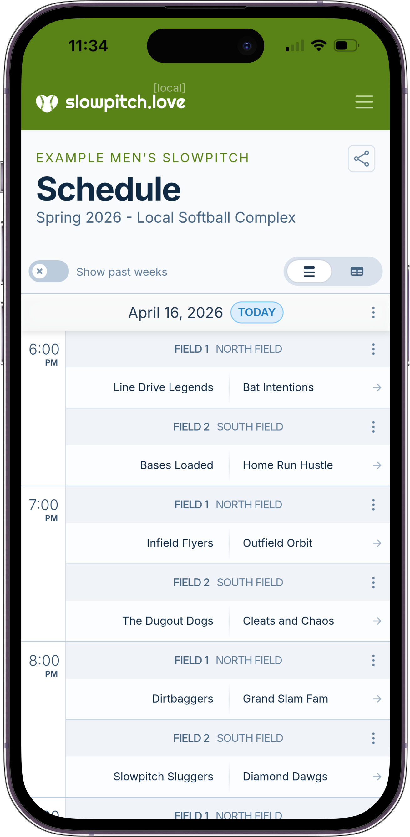 Scheduling form screenshot on a mobile device