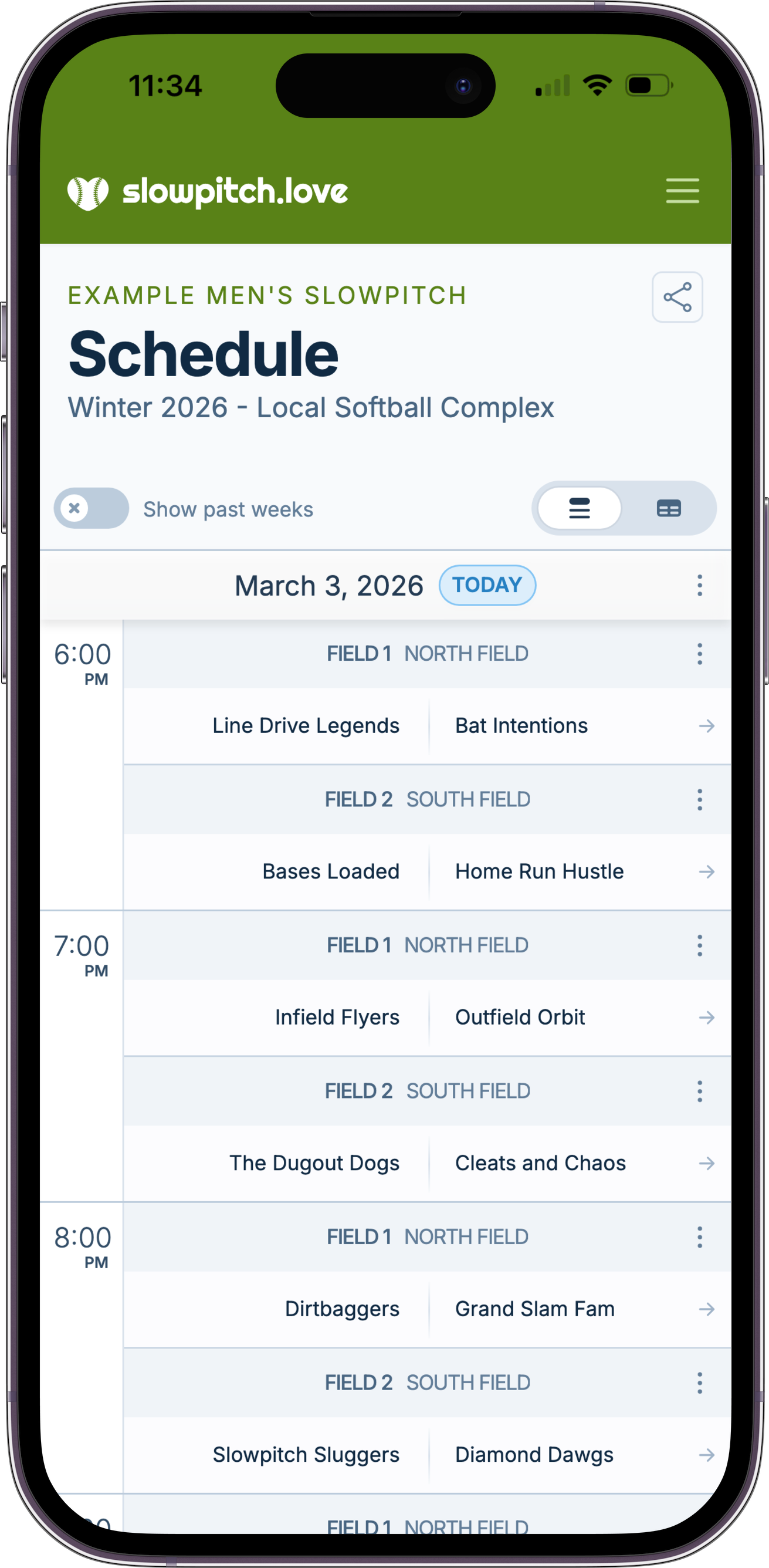 Scheduling form screenshot on a mobile device