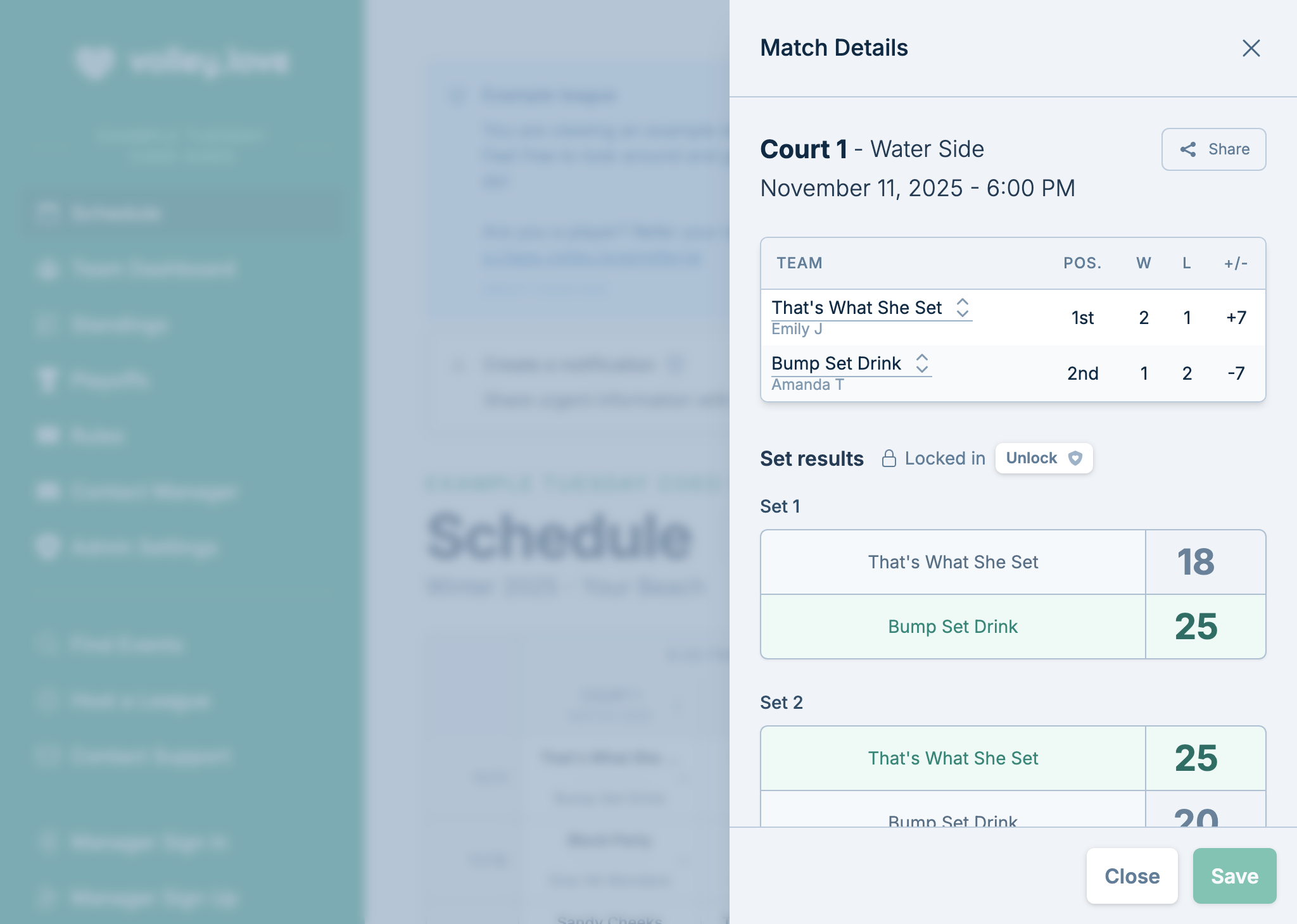 A screenshot of an email sent by the slowpitch.love service that reminds captains to enter their scores after a game completes